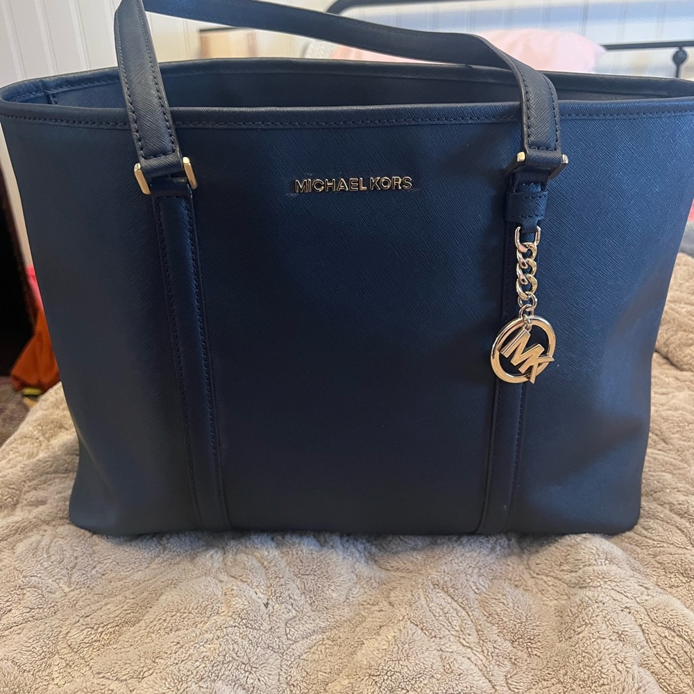 Michael Kors Navy Blue Tote Bag Huge